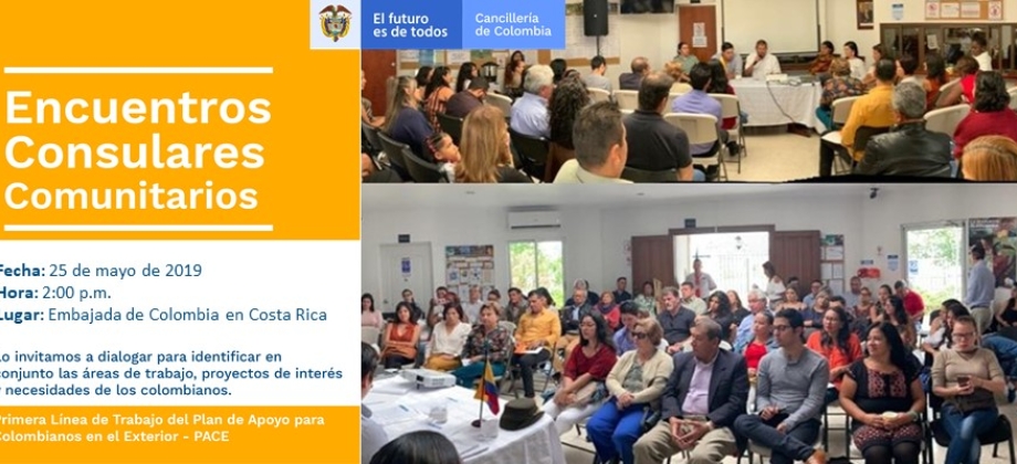 El 25 de mayo la Embajada de Colombia realizará el tercer diálogo con la comunidad de colombianos residentes en Costa Rica
