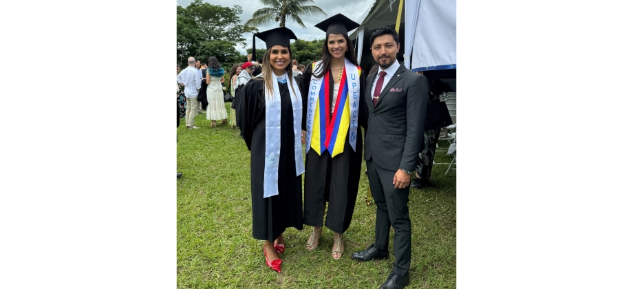 La Embajada de Colombia en Costa Rica celebra la graduación de estudiantes colombianos en la Universidad para la Paz de la ONU