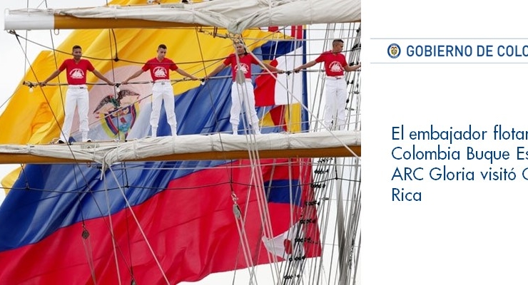 El embajador flotante de Colombia Buque Escuela Gloria visitó Costa Rica